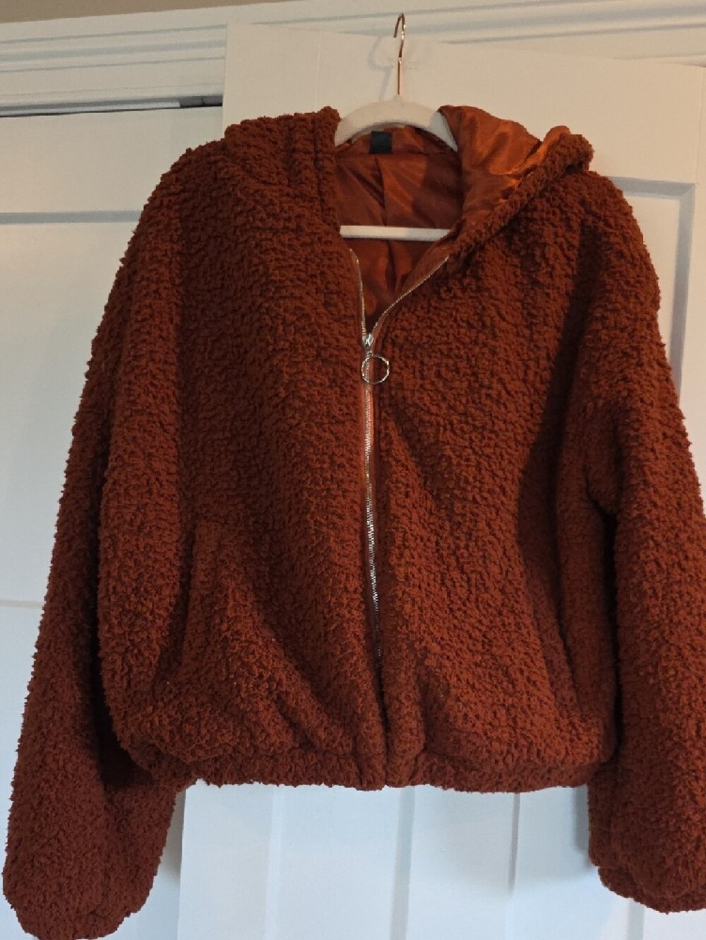 SHEIN Plush Sherpa Crewneck Sweaters in Rust, Peach & Teal - Picture 7 of 12
